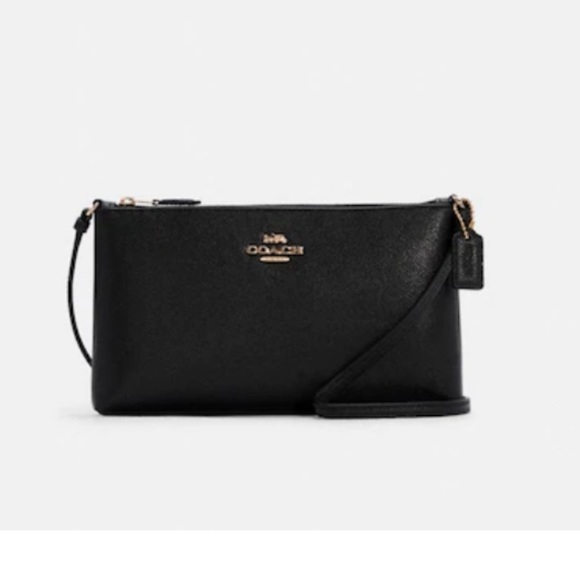 Coach Handbags - NWT Coach Zip Top Black Leather Crossbody Bag